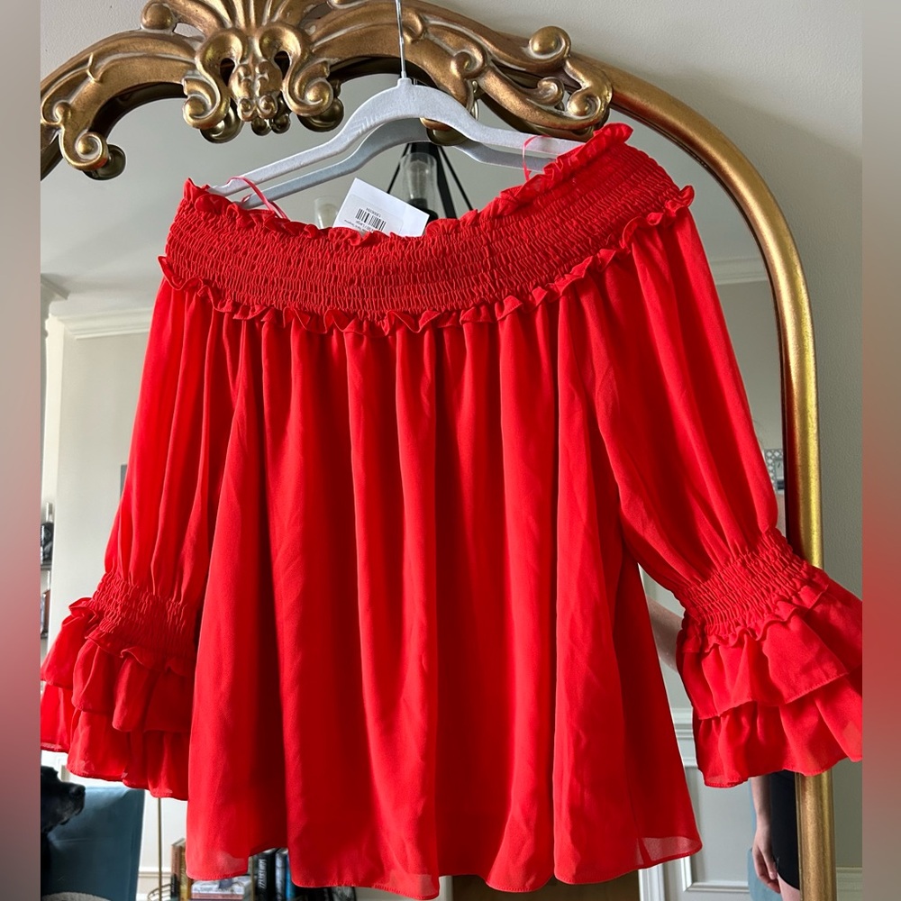 Off the Shoulder Tangerine Top